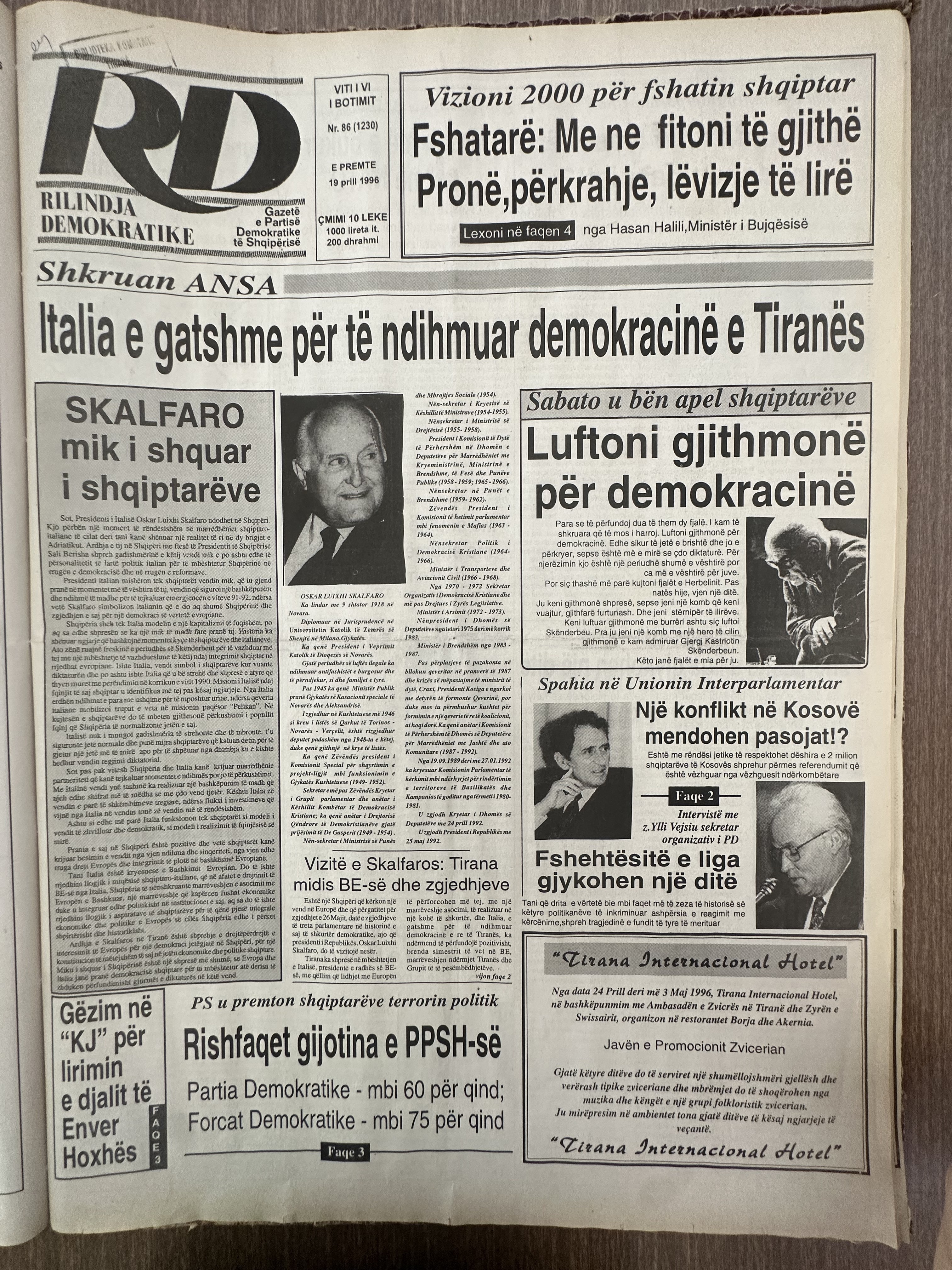 Rilindja Demokratike 1996-04-19